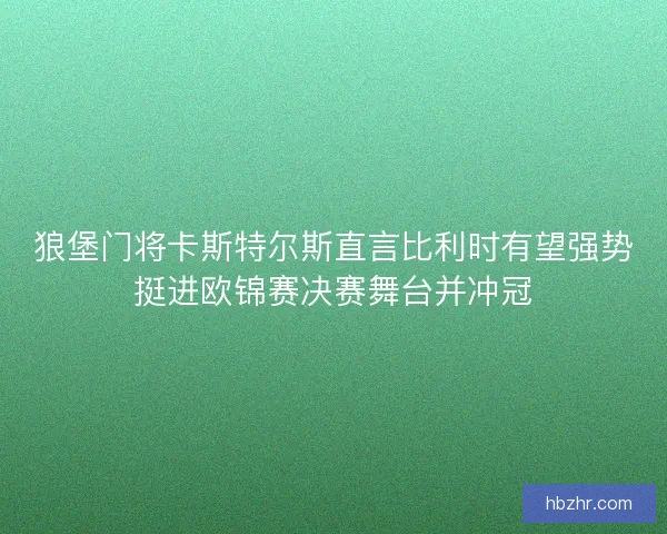 狼堡门将卡斯特尔斯直言比利时有望强势挺进欧锦赛决赛舞台并冲冠